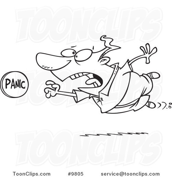 581x600 Cartoon Blacknd White Line Drawing Of Guy Rushing To Push