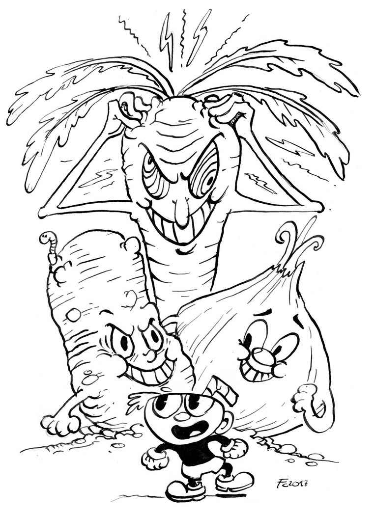 761x1049 Cuphead And Botanic Panic By Clone Artist