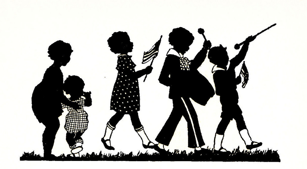 1024x564 Us Patriotic Children's Parade Silhouette