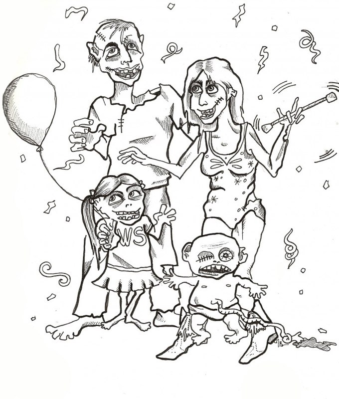 680x800 Zombie Parade And Girl With Antlers Free Digital Stamps