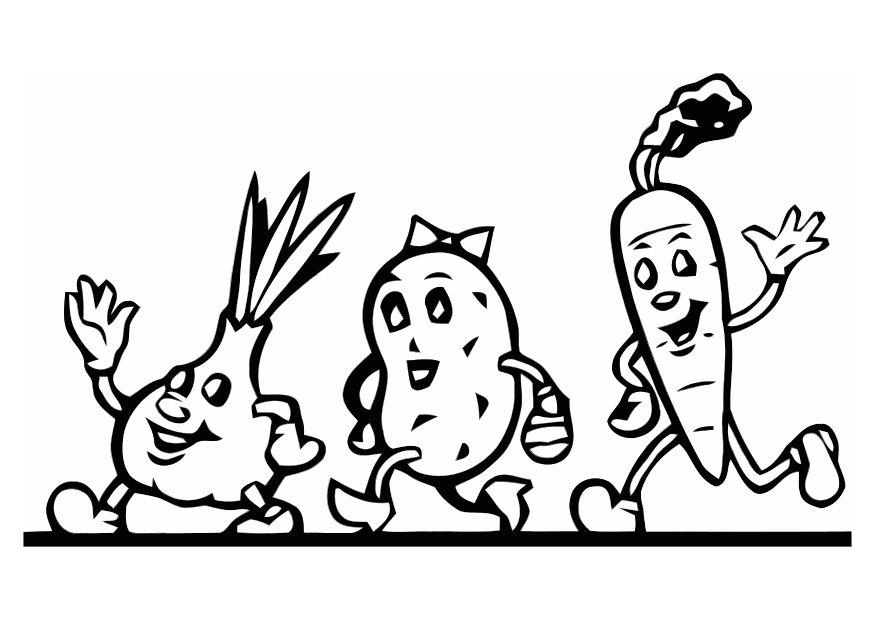 875x620 Coloring Page Veggies On Parade