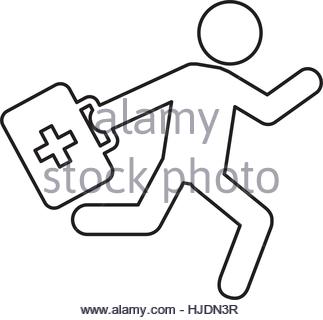 323x320 Paramedic Running With Medical Kit Vector Illustration Design