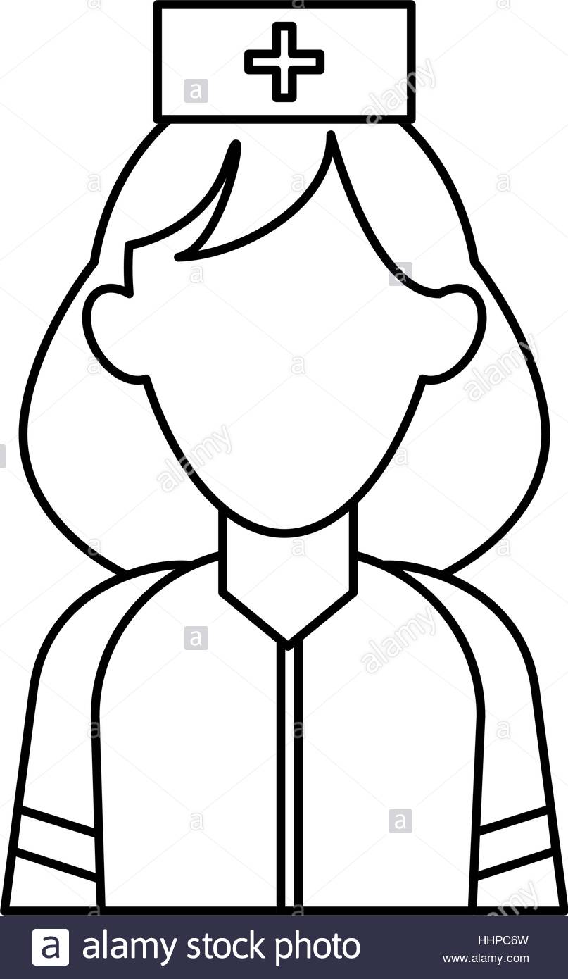 807x1390 Woman Paramedic Help Urgency Wearing Uniform Stethoscope Outline