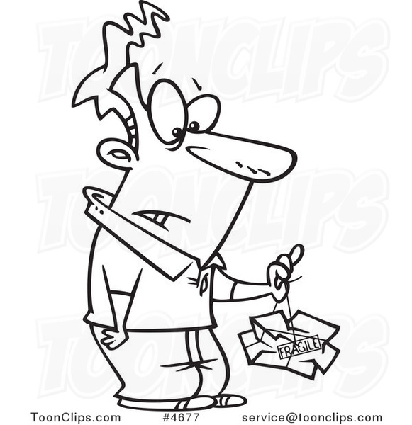 581x600 Cartoon Black And White Line Drawing Of A Guy Lifting A Crushed