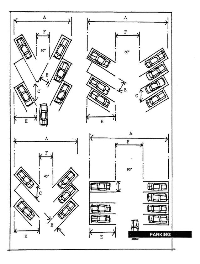 638x842 17.24.050 Parking Facility Layout Dimensions. Paint