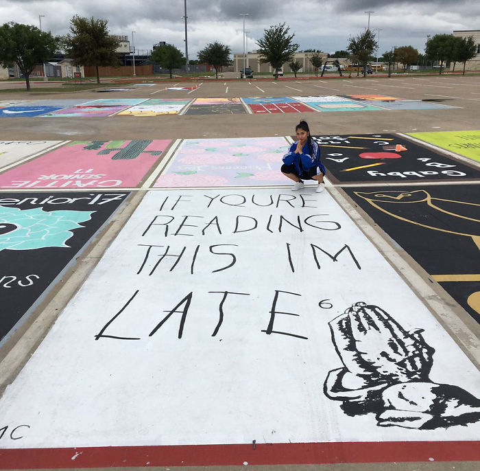 700x686 High School Seniors Paint Their Parking Spots And Their Art Goes
