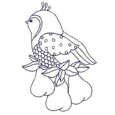 236x236 Redwork Christmas Holiday Set Embroidery Design Pear