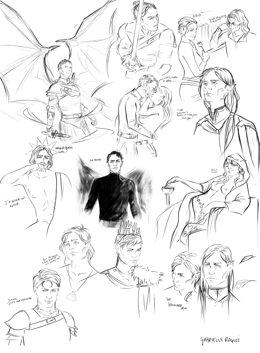 1000x1359 A Bunch Of Doodles Made In The Past Two Years Inspired By Acotar