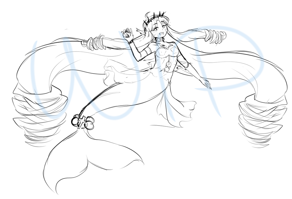 1024x699 Wip  Pastel Goth Mermaid By Crystaliiisms