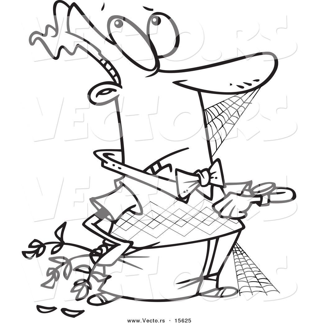 1024x1044 Vector Of A Cartoon Patient Man Covered In Cobwebs, Roses Dying