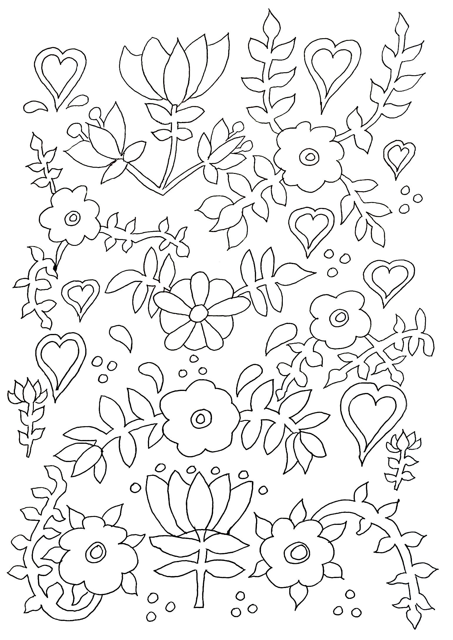 1541x2179 Free Coloring Page Adult Beautiful Flowers