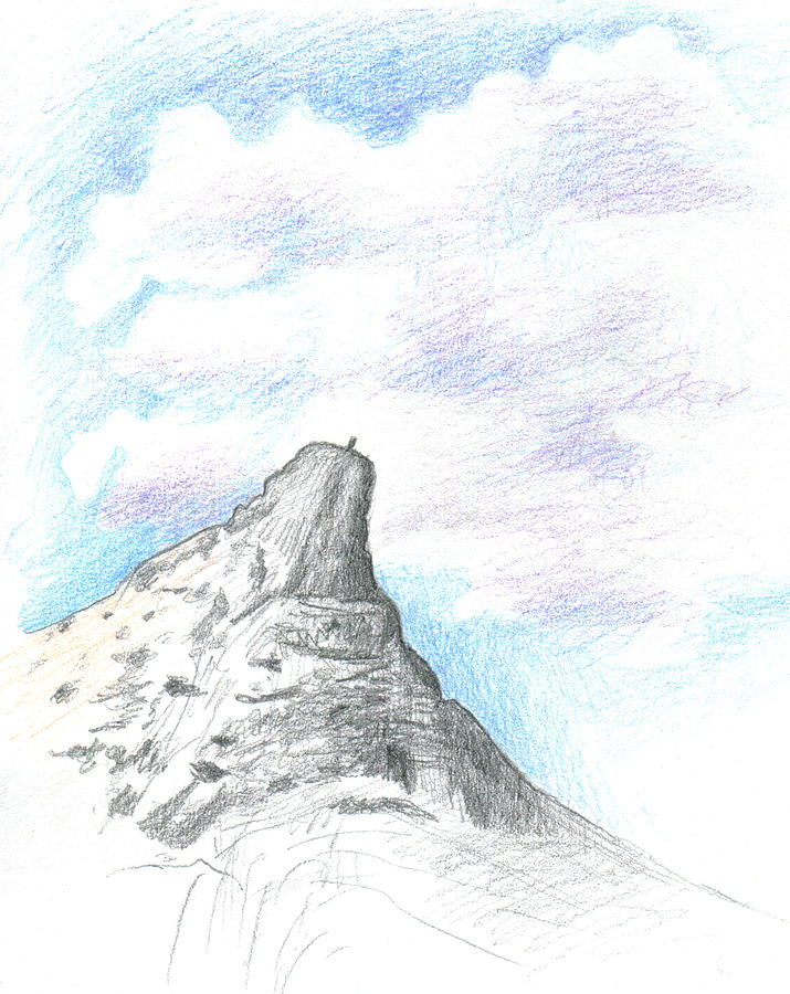 715x900 Unicorn Peak Drawing By Logan Parsons