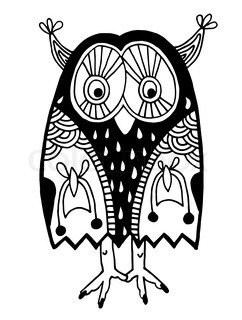 242x320 Sketch Owls Drawn With Pen And Ink In A Graphic Style Drawing