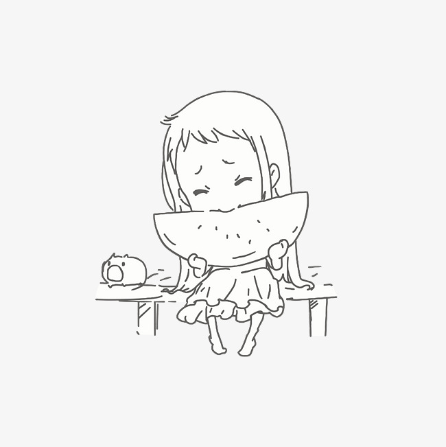 650x651 A Little Girl Who Eats Watermelon Happily, Simple Facial