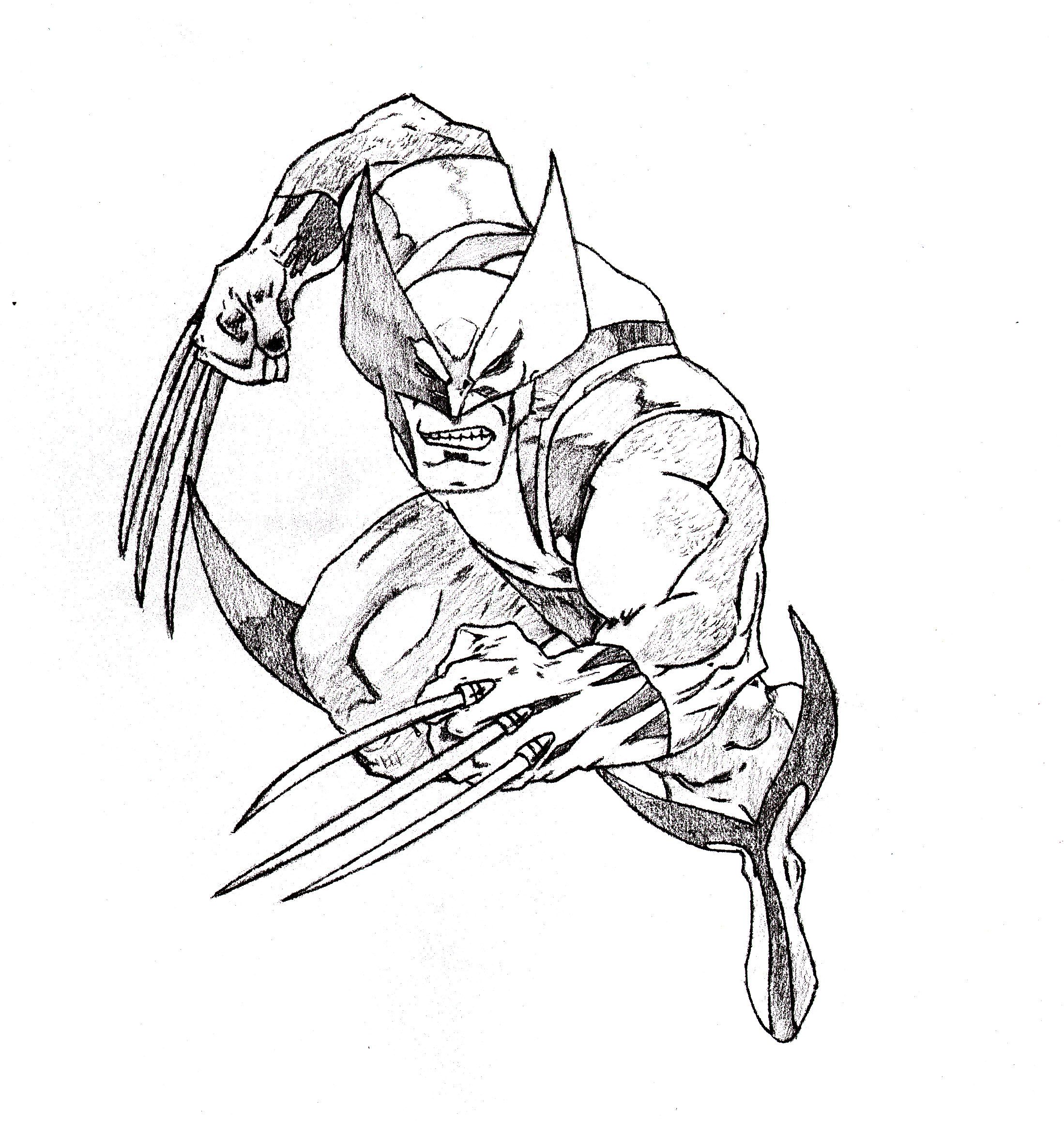 2198x2317 Pencil Drawing Of Wolverine Cleaned Up On Photoshop Hand Drawn