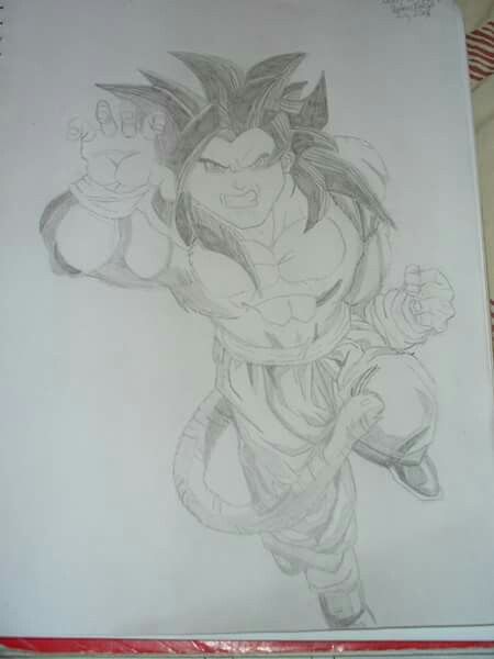 450x600 Pencil Shaded Drawing Of Ssj4 Goku My Drawings