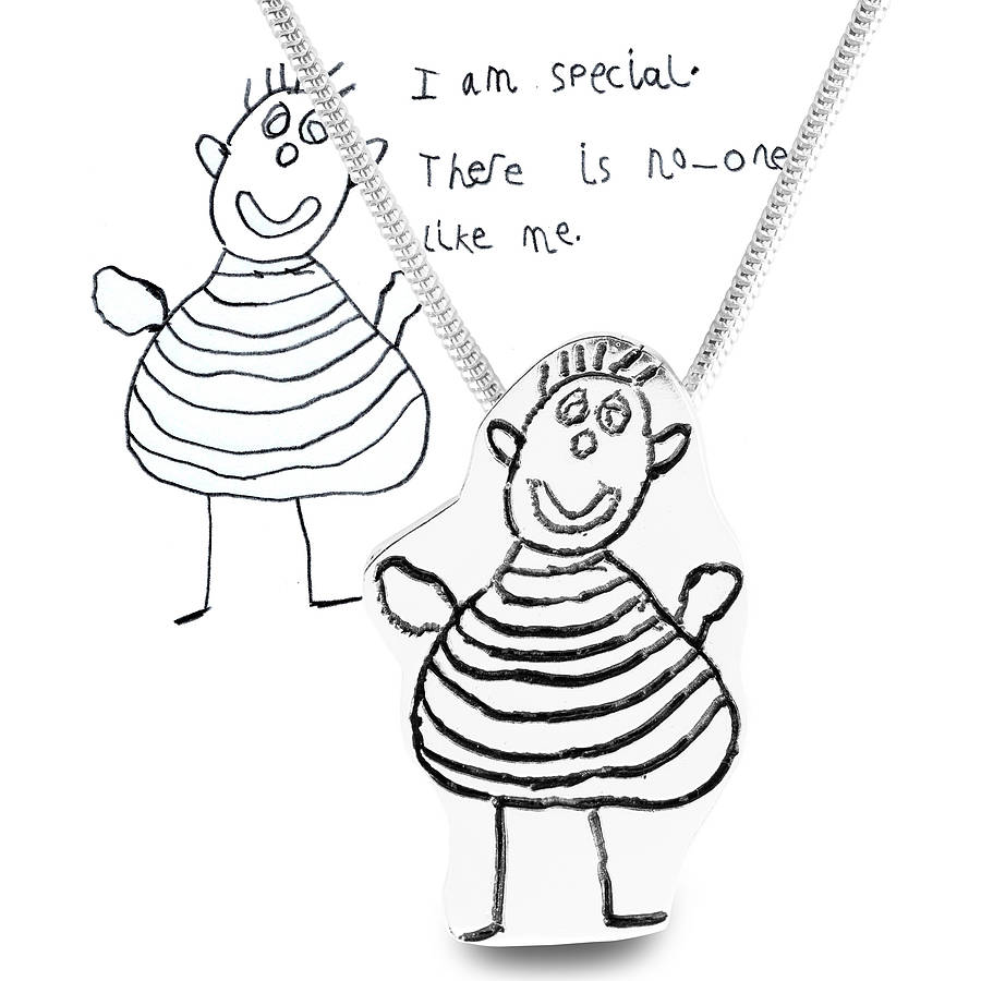 900x900 Silver Pendant From Your Child's Drawing By Am Jewellery