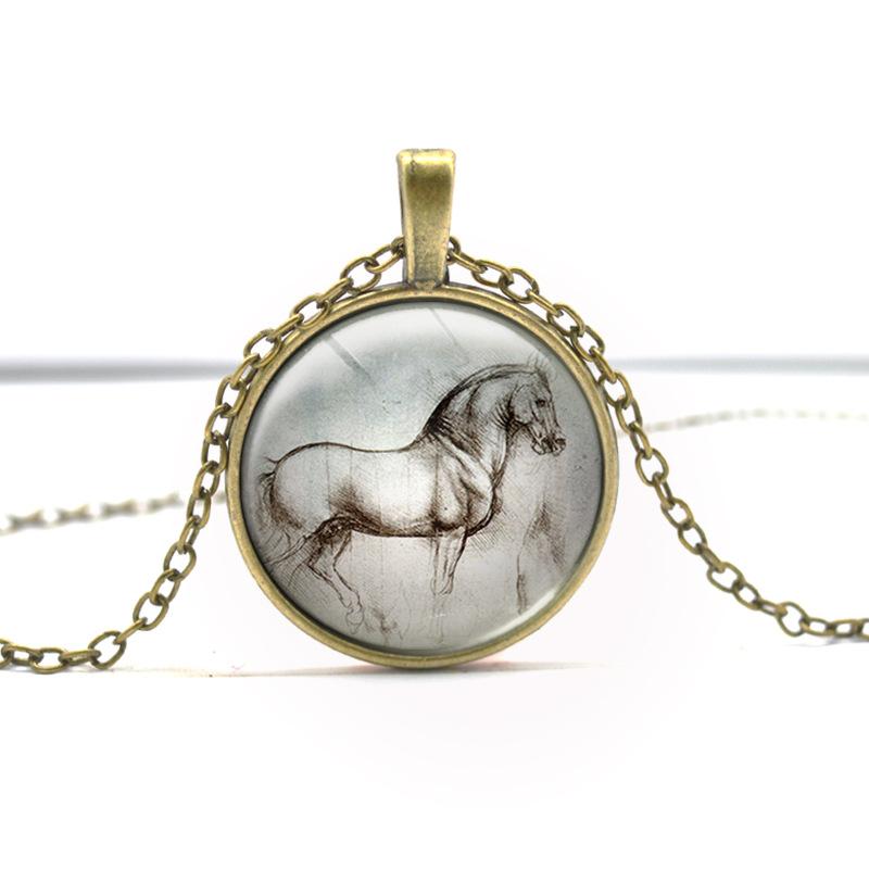 800x800 Wholesale 2017 New Silver Jewelry Leonardo Da Vinci Horse Necklace