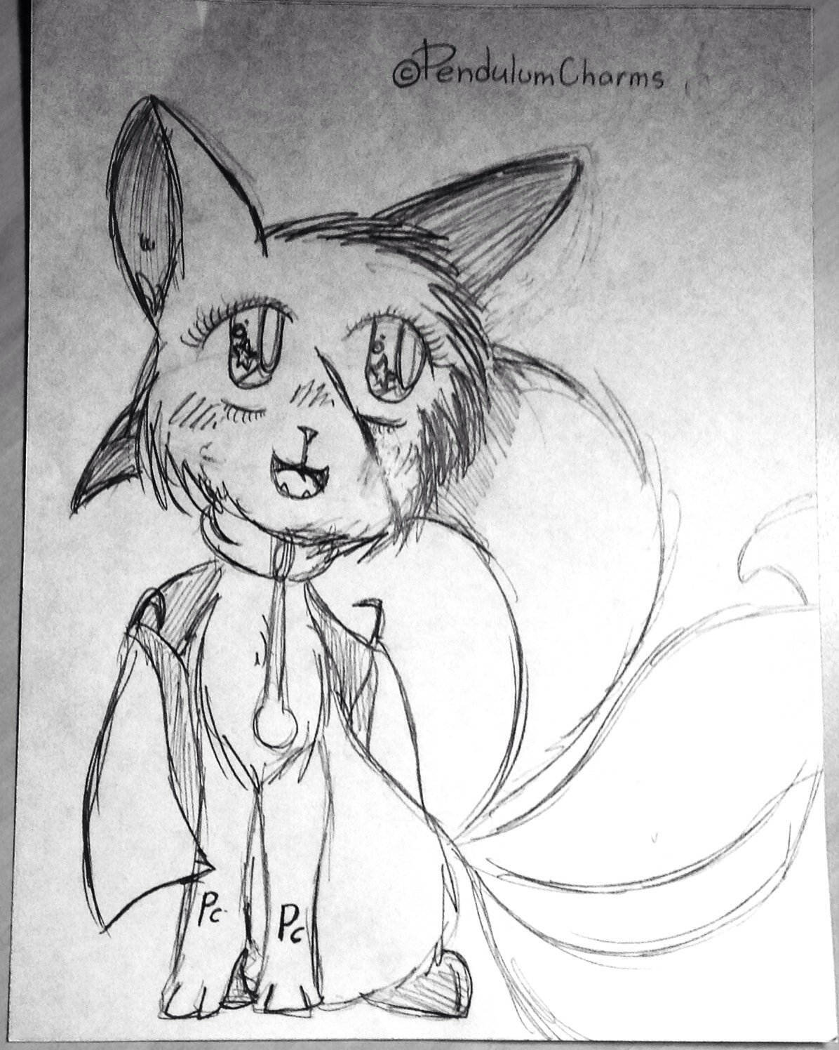 1196x1496 My Fursona, Pendulum, Drawn With A Pencil, Auto Enhanced And Noir