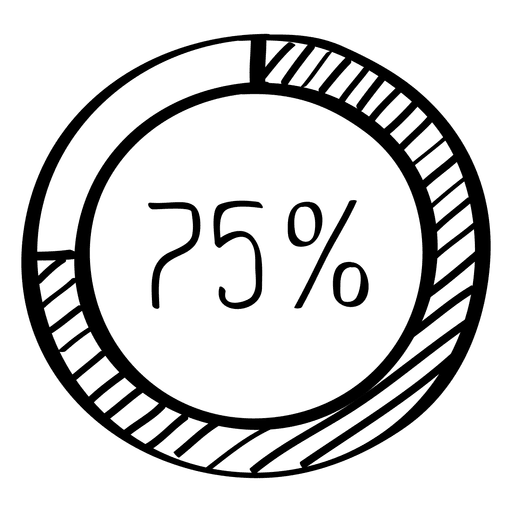 512x512 Infographic 75 Percent Doodle Chart