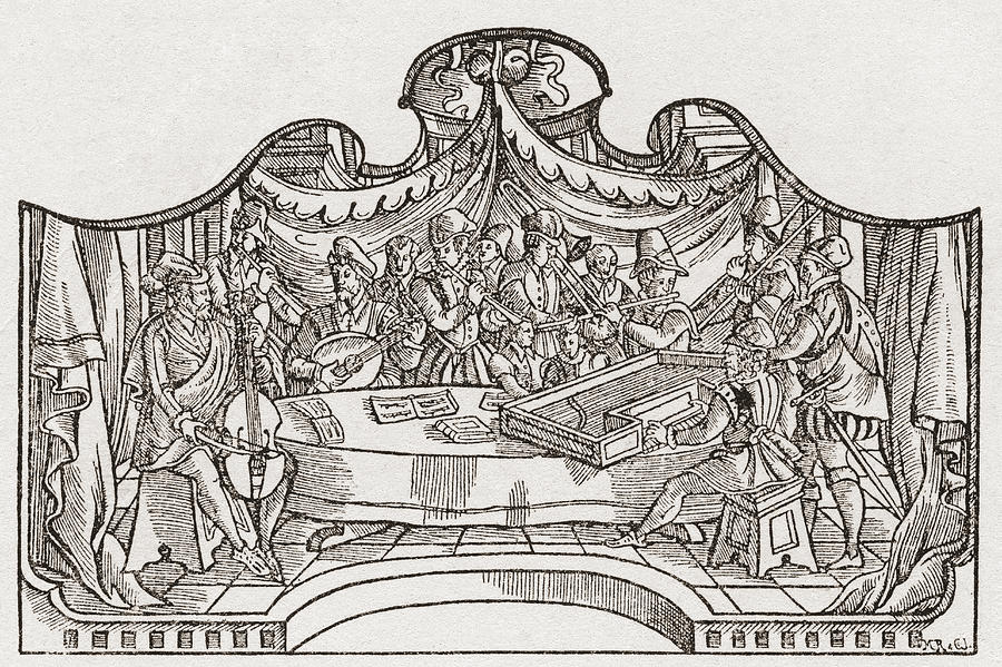 900x599 An Orchestra From The Tudor Period Drawing By Vintage Design Pics
