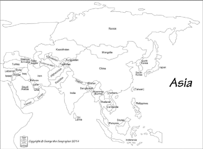850x625 Map Of Asia (Used By Permission) Download Scientific Diagram