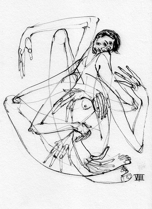 600x825 Marina Eme, Black Ink Series, Ink On Paper, 21 X 29 Cm