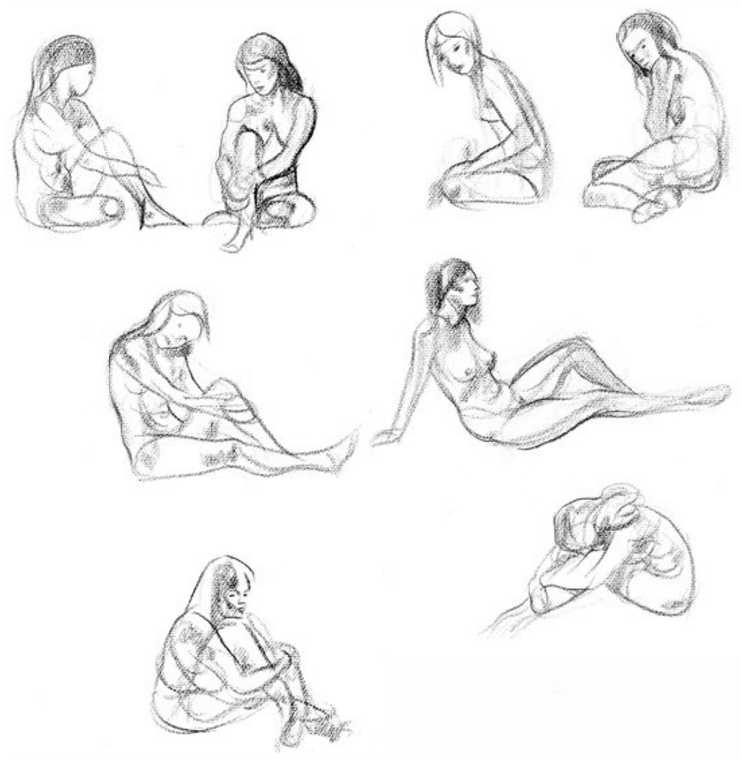 742x767 Drawing Live Models And How To Get The Best Poses Quick Sketches
