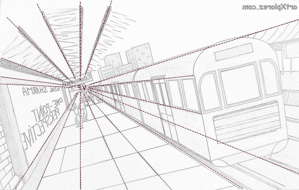 1024x651 Single Point Perspective Drawing One Point Perspective