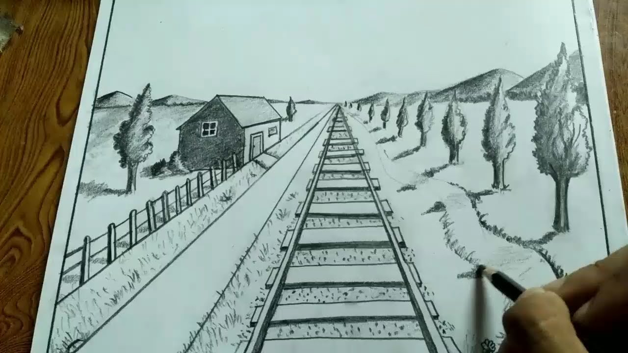 1280x720 Perspective Landscape Drawing How To Draw Landscape Using 1 Point
