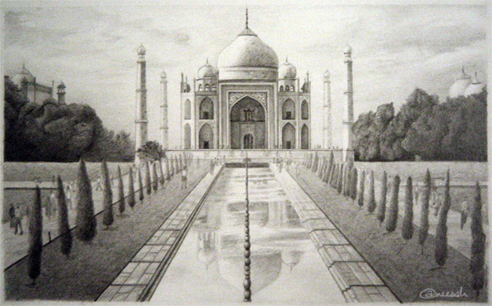 701x437 Taj Perspective Drawing By Aneesah