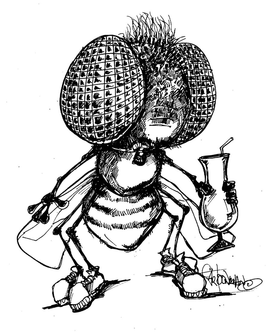 900x1097 Pen And Ink Cartoon Drawing Barfly Pen N Ink By Sketchoo