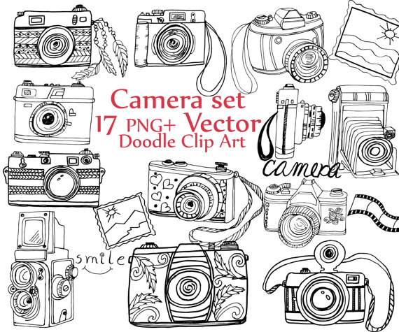 570x475 Doodle Camera Clipart Camera Clip Art Camera Vector Cute