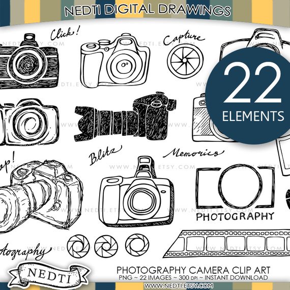 570x570 Camera Photography Doodle Clip Art, Png, Small Commercial Use Ok