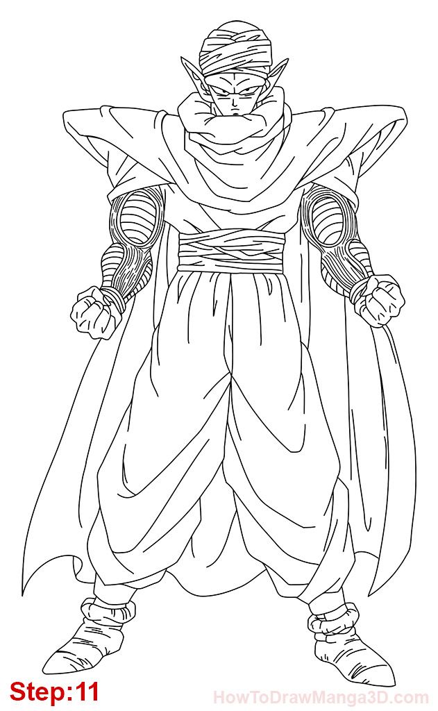 631x1024 How To Draw Piccolo From Dragon Ball Step 11 Z