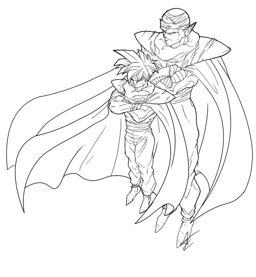 859x929 Son Gohan And Piccolo Line By Scribbletati