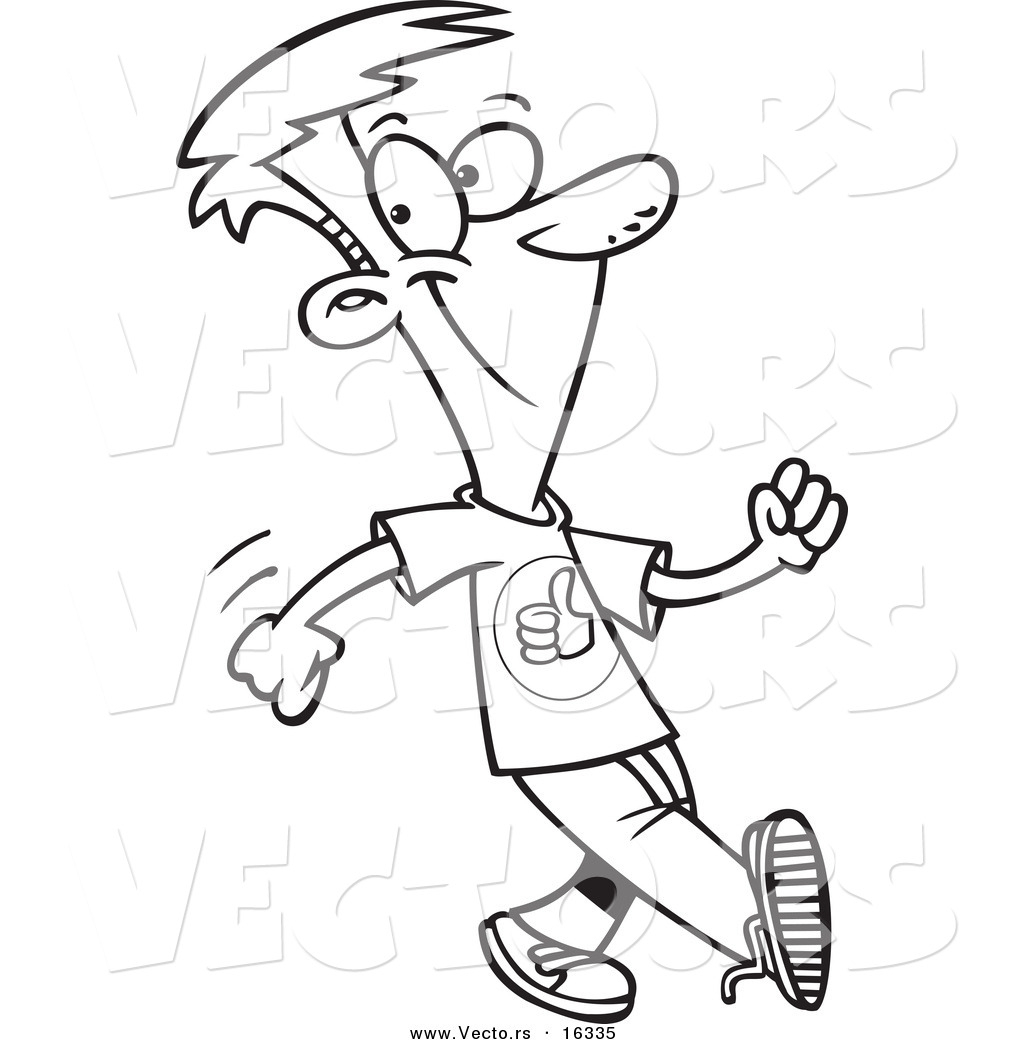 1024x1044 Cartoon Boy Drawing Vector Of A Cartoon Boy Walking With A Good