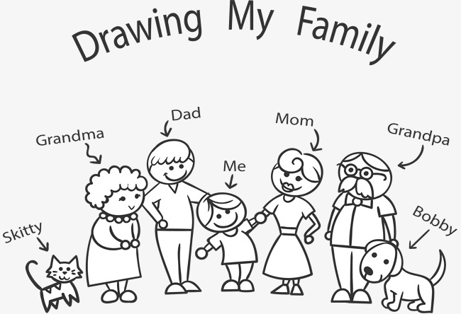 650x444 Draw Your Family, Vector Material, Family Portrait, Hand Painted