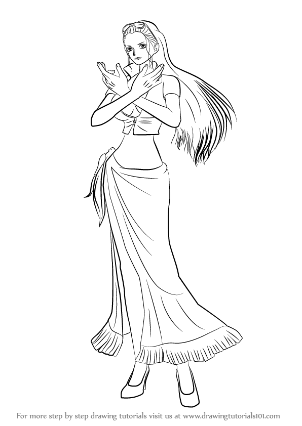 596x842 Learn How To Draw Nico Robin From One Piece (One Piece) Step By