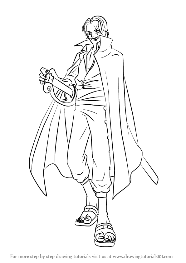 596x842 Learn How To Draw Shanks From One Piece (One Piece) Step By Step