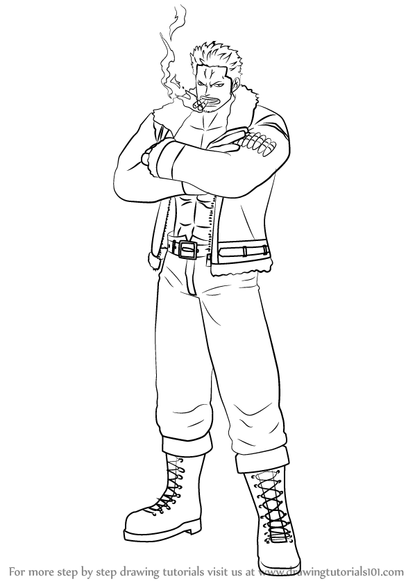 598x844 Learn How To Draw Smoker From One Piece (One Piece) Step By Step