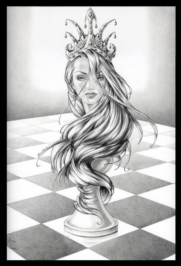 738x1081 Queen Chess Piece Drawings