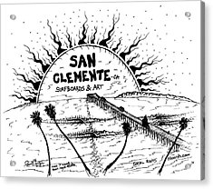 235x208 San Clemente Pier Sunset Drawing By Paul Carter