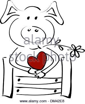 300x365 I Love Pig. Symbol Of Heart Of A Pig. Vector Illustration