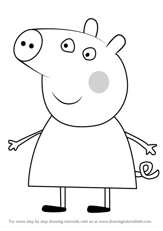 566x800 Learn How To Draw Pig From Peppa Pig (Peppa Pig) Step By