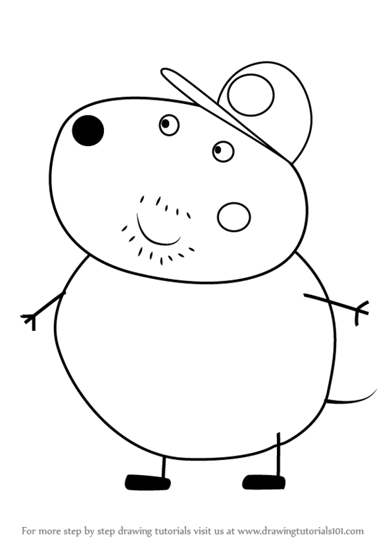 566x800 Learn How To Draw Granddad Dog From Peppa Pig (Peppa Pig) Step By