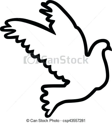 429x470 Outline Graceful Dove And Pigeon Birds As Well As Dove Outline