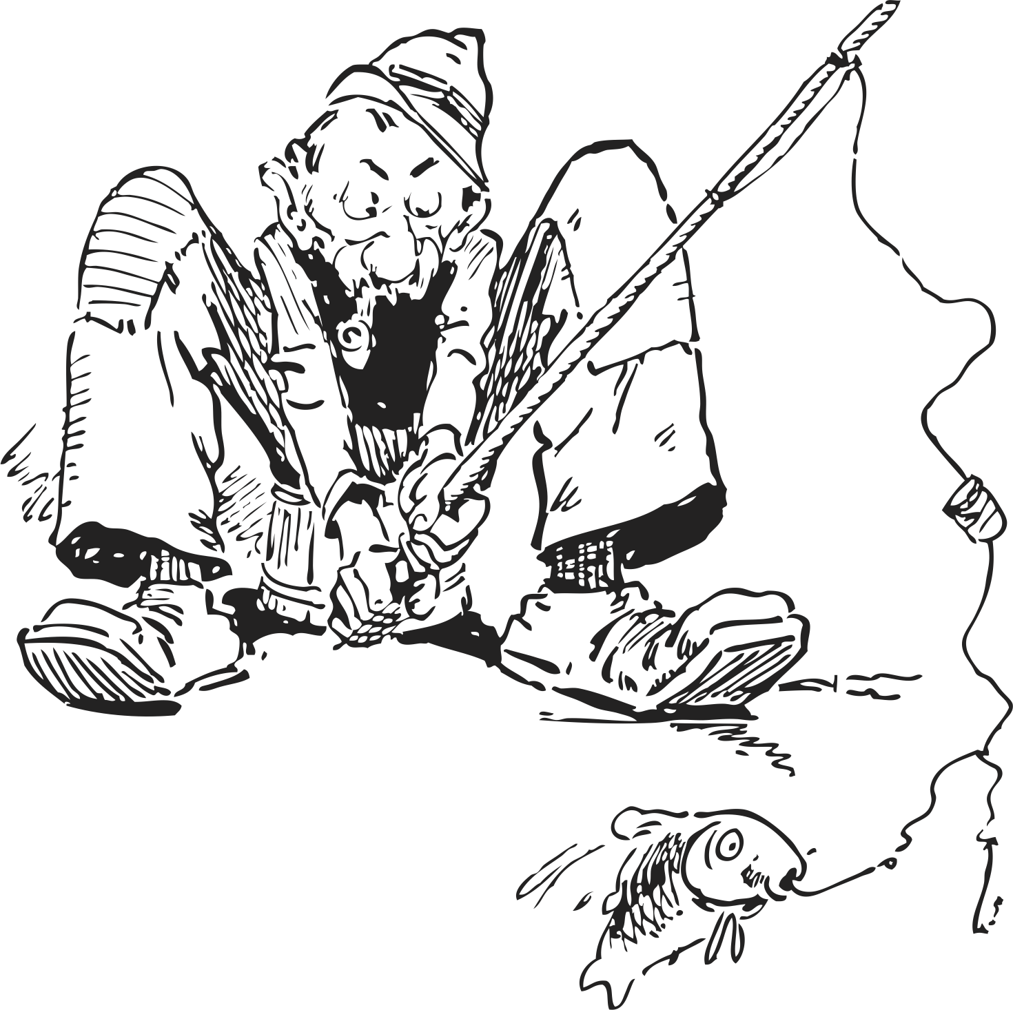 1470x1466 Northern Pike Fishing Angling Fisherman Illustration