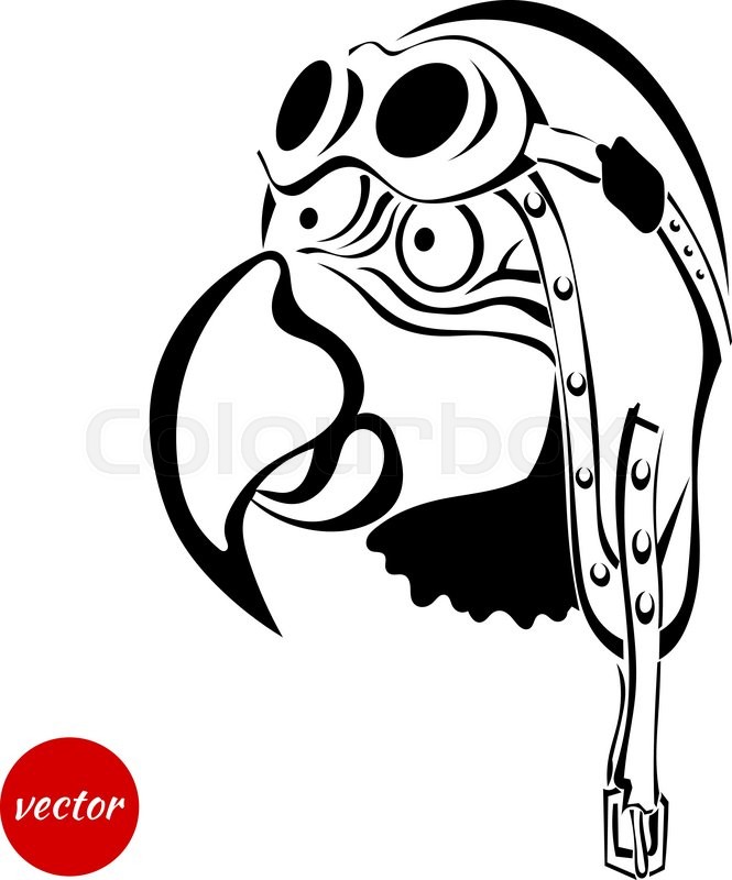 665x800 Eagle Pilot Glasses Isolated On A White Background. Vector