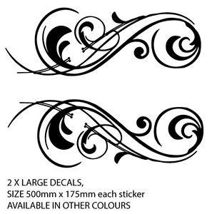 297x300 Pinstripe Scroll Decorative Swirl Sticker Set Truck Amp Horse Float